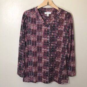NEW Christopher & Banks Plaid V-Neck‎ Top